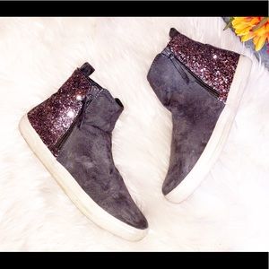 JUSTICE Big Girls Glitter High Top Sneaker